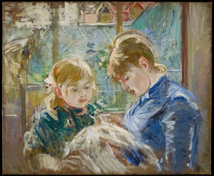 Die Tochter des Künstlers, Julie, mit ihrer Nanny, um 1884